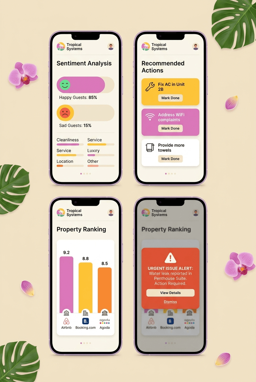 Airbnb/OTA review AI interface